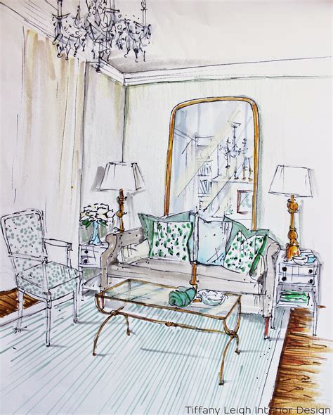Tiffany Leigh Interior Design In My Sketchbook Living Room By Sarah