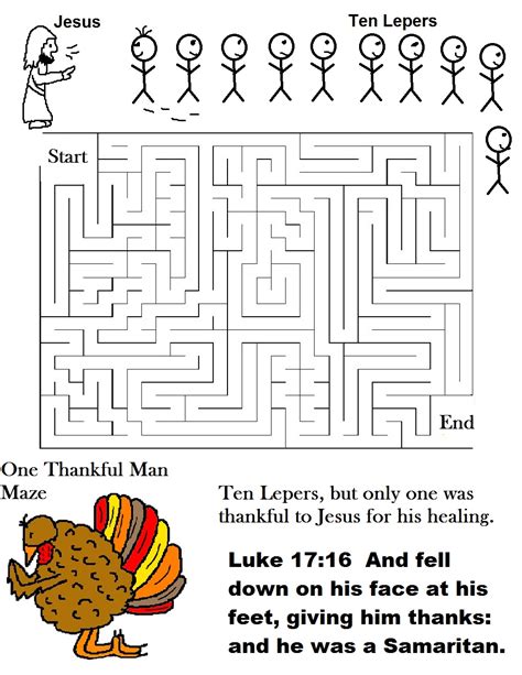 Thanksgiving One Thankful Leper Sunday School Lesson