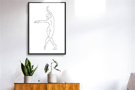 Dancing Nude Woman Wallart To Decorate Graphic By Zeila Dellarte