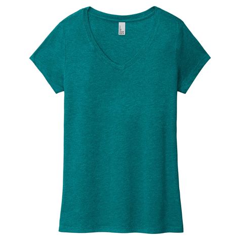 District Dm1350l Womens Perfect Tri V Neck Tee Heathered Teal Full Source