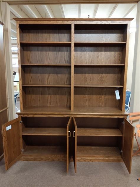 Large Double Oak Bookcase Delmarva Furniture Consignment