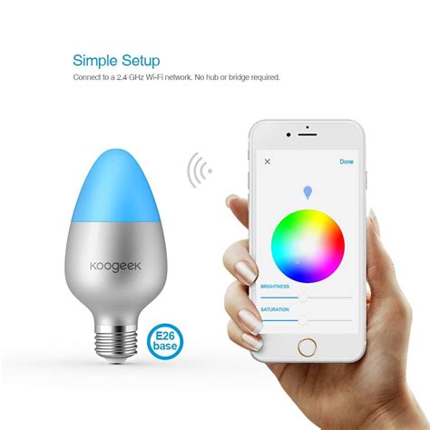 Koogeek 8w Color Changing Dimmable Wifi Smart Led Light Bulb For Alexa