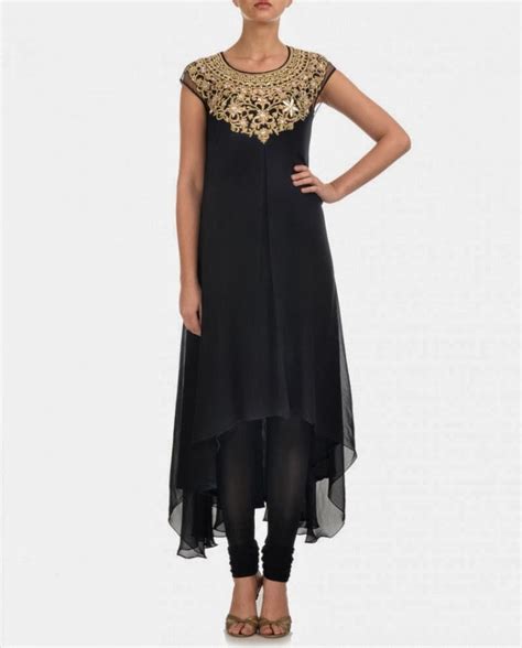 Elegant And Simple Designs Of Frocks With Churidar Shalwar