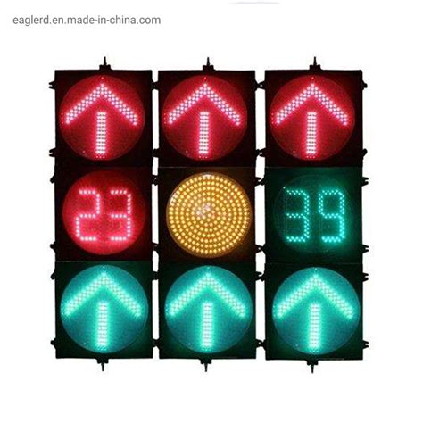 Led Yellow Red Green Arrow Traffic Signal Light With Countdown Timer