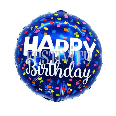 Happy Birthday Blue Confetti Foil Balloon Festivity
