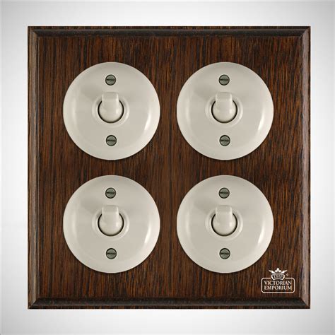 4 Gang Bakelite Light Switch Plain White Or Brown Switches