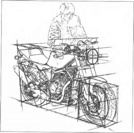 How to draw a motorcycle , step 2. Draw Motor In Manga - Manga Techniques - Joshua Nava Arts
