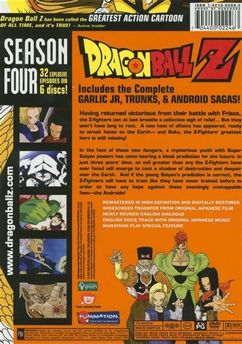 Dragon ball z follows the adventures of goku who, along with the z warriors, defends the earth against evil. Dragon Ball Z: Season 4 (DVD) | DVD Empire