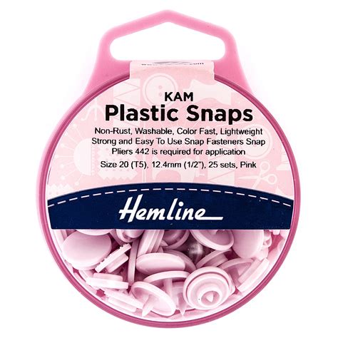 Kam Plastic Snaps Size 20 Pink Hastings Sewing Centre
