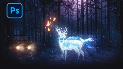 Glowing Deer Photoshop Manipulation Speed Art Photoshop Fantasy 2023