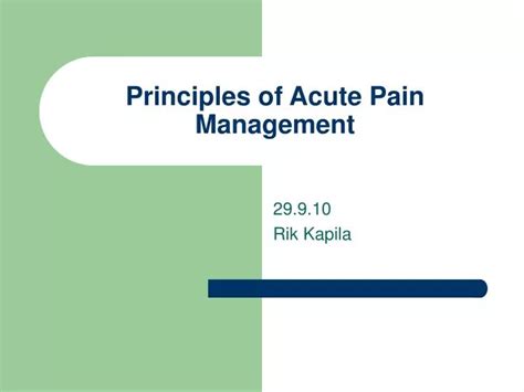 Ppt Principles Of Acute Pain Management Powerpoint Presentation Free