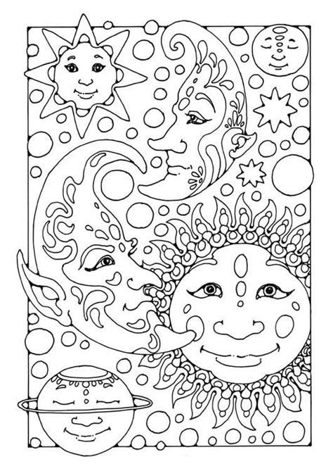 Printable earth moon and sun coloring page. sun, moon and stars | Moon coloring pages, Space coloring ...