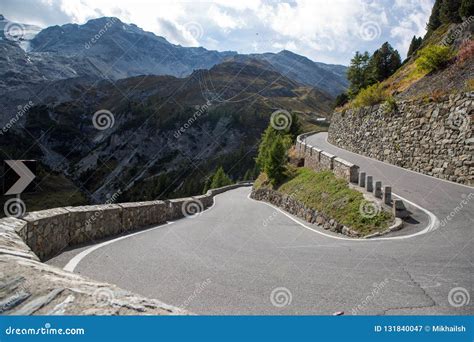 Sharp Turn On A Mountain Road Stock Image Image Of Beauty Cliff