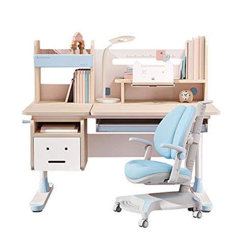 This unique desk is height adjustable from 56 cm to 78 cm in height, growing with your child to ensure a comfortable space and leg room for little ones right through to teens. Wood Adjustable Height Kids Study Desk with Chair Drafting ...