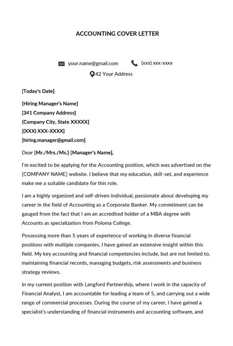 Accounting Cover Letter Examples How To Write Free Templates