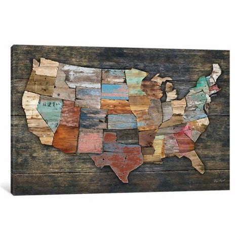 East Urban Home Usa Map I Graphic Art On Wrapped Canvas Uk