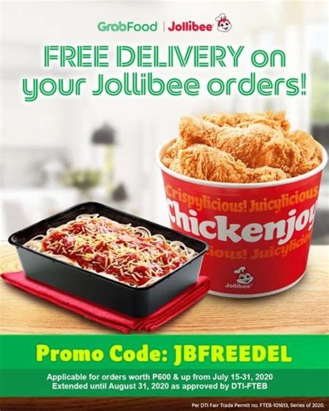 Free Delivery On Your Jollibee Orders In Grabfood Is Now Extended Until