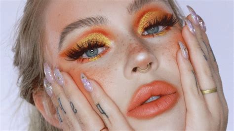 Orange Glam Makeup Tutorial Holiday Look 2018 Youtube