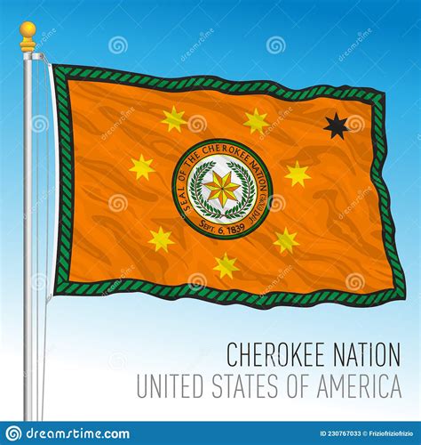 Cherokee Nation Flag United States Stock Vector Illustration Of