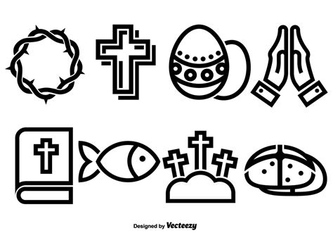 Vector Set Of Flat Icons For Lent And Easter 172661 Vector Art At Vecteezy