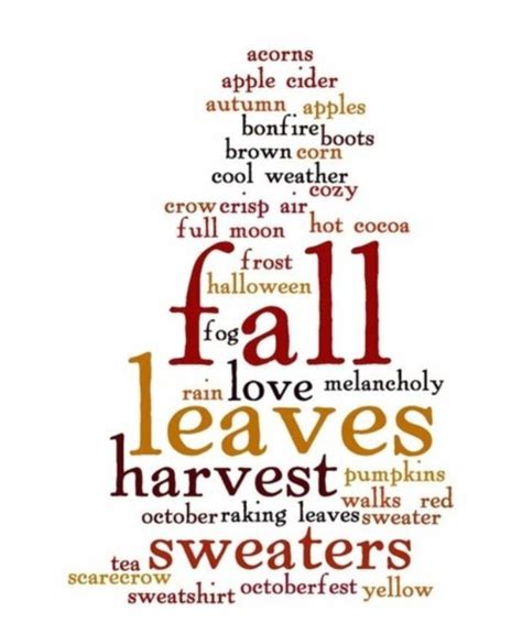 Autumn Wonders Words Fall Fun Happy Fall
