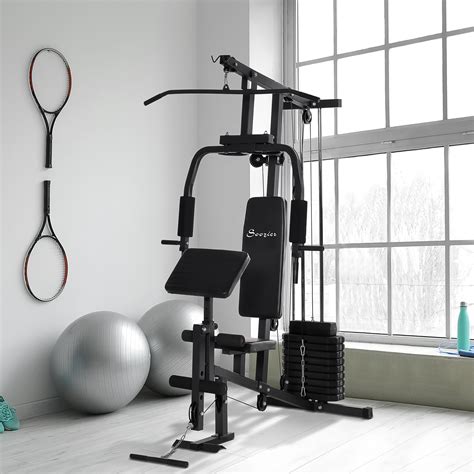 Soozier Multifunction Home Gym Station With Pull Up Stand Dip Station