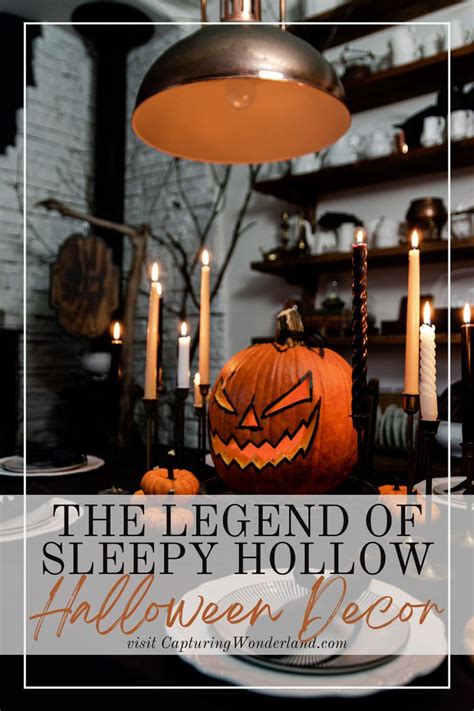 The Legend Of Sleepy Hollow Halloween Decor With Candles Pumpkins And