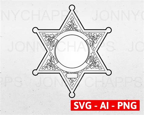 6 Point Star Badge V2 Svg Vector Police Sheriff Deputy Star Shaped