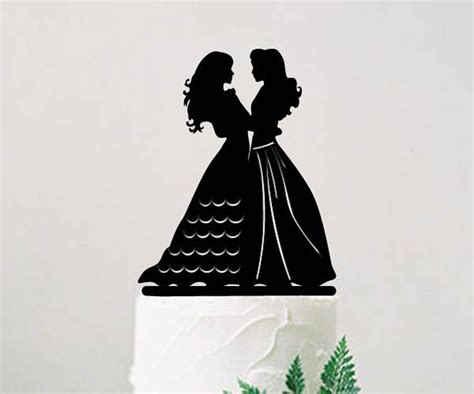 Lesbian Wedding Cake Topper Mrs And Mrs 2 Brides Cake Topper Etsy