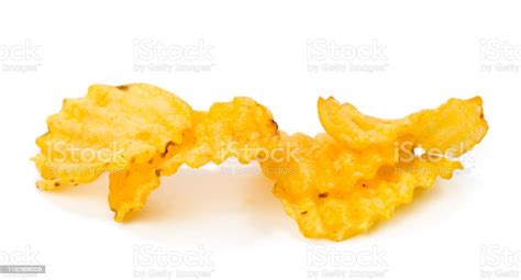 Yellow Potato Chips Isolated On White Stock Photo Download Image Now