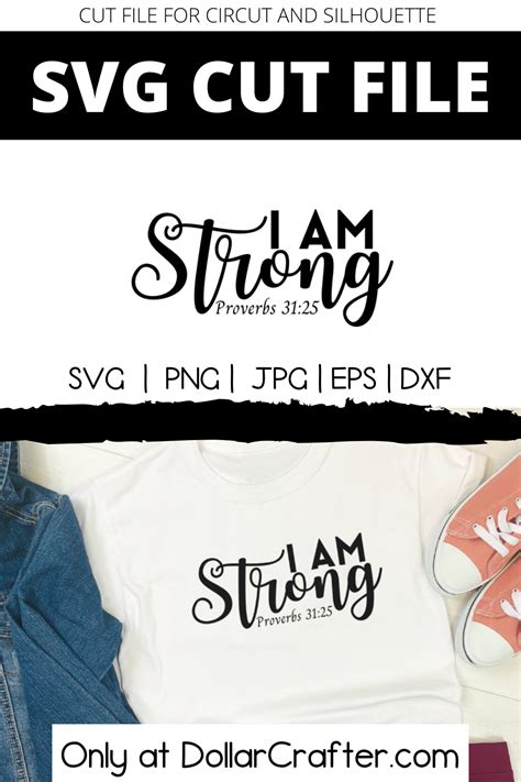 I Am Strong Svg Cut File Set For Cricut Or Silhouette ⋆ Dollar Crafter