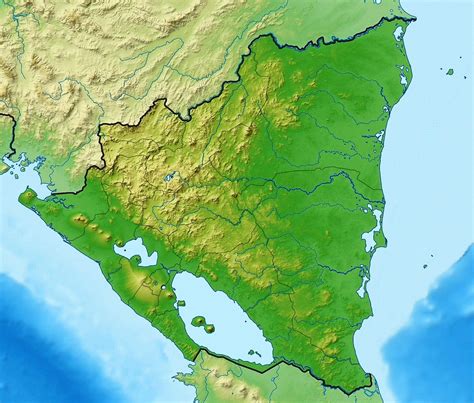 Mapa de Nicaragua Político Físico Imprimir Colorear 2023
