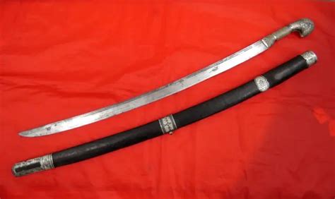 Fine Antique Russian Caucasian Silver Niello Shashka Sword Shasqua