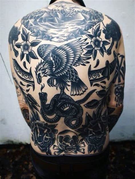 50 Traditional Back Tattoo Design Ideas For Men Old