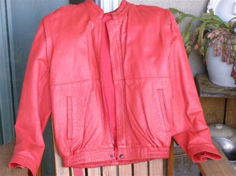 Vintage Red Leather Jacketvest Tie By Vera Pelle Made In Italy Etsy
