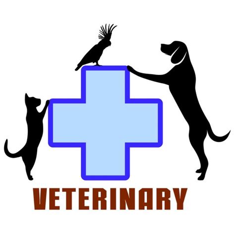 Símbolo gato y perro de la medicina veterinaria vector gráfico vectorial matc imagen