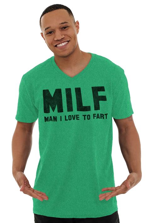 Milf Man Love To Fart Funny Novelty T Mens V Neck Short Sleeve T