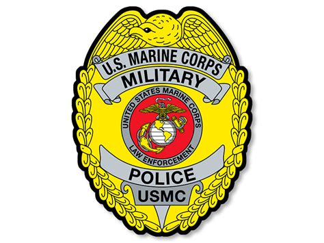 3×4 Inch Yellow Usmc Mp Military Police Badge Sticker Officially