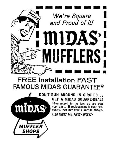 Midas Muffler July 1966 Muffler Square Deal Vintage Advertisement