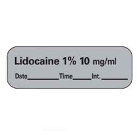 Timemed A Div Of Pdc Label Lidocaine 1 10mgml Anesthesia 1 12x12