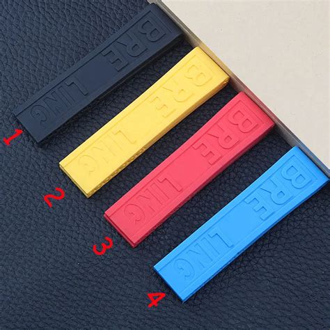 20 22 24mm Black Yellow Blue Red Rubber Watchband For Breitling
