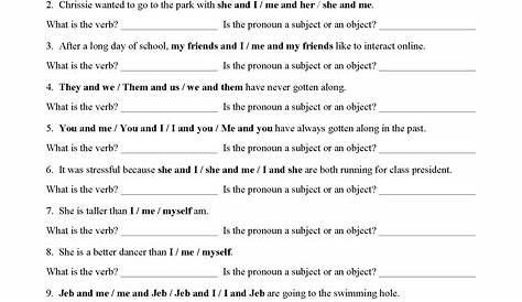 identifying pronouns worksheets