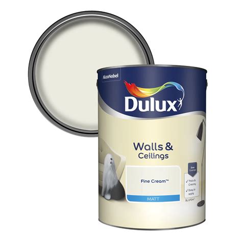 Dulux Fine Cream Matt Emulsion Paint 5l Departments Diy At Bandq