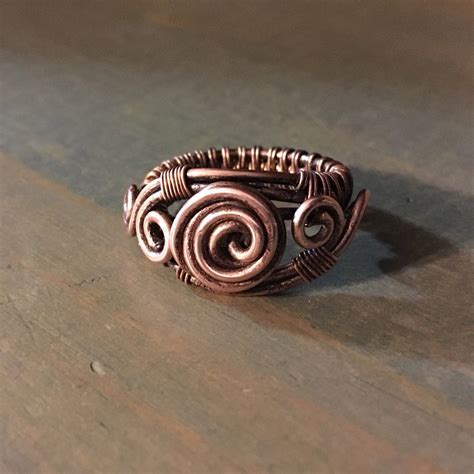 Wire Wrapped Copper Ring Copper Rings Rings Wire Wrapping