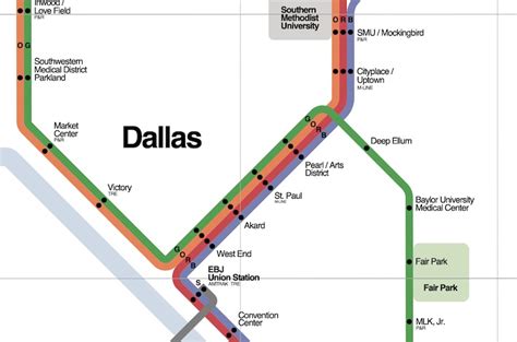 Dallas Light Rail Map Vignelli Inspired Design Etsy