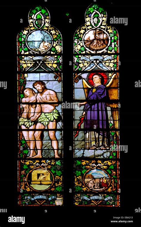 Stained Glass Window Depicting Eve Hi Res Stock Photography And Images