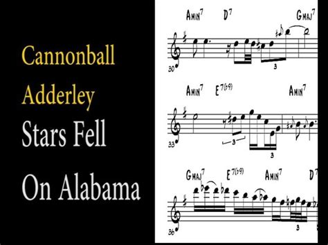 Cannonball Adderley On Stars Fell On Alabama Ballad Solo Transcription Chords Chordify