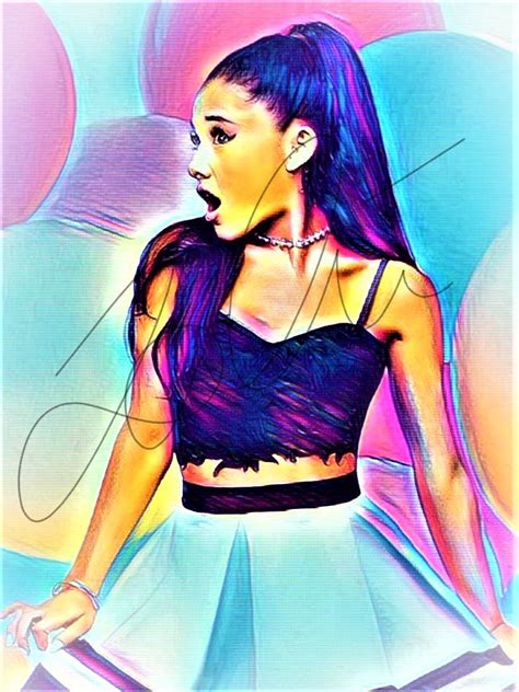 Ariana Grande Abstract Pop Art Hand Drawn Print Arianaabstract3