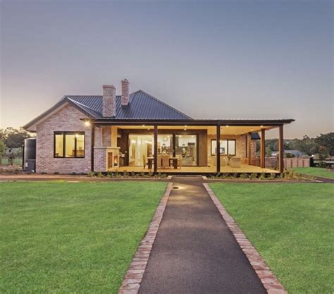 Red Brick Exterior Country Home Australia In 2022 Barn Style House