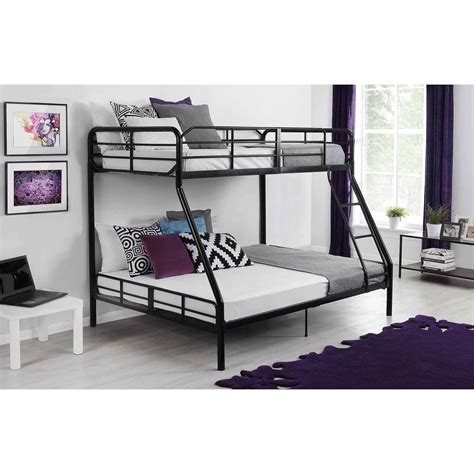 twin  full metal bunk bed  ladder kids bedroom